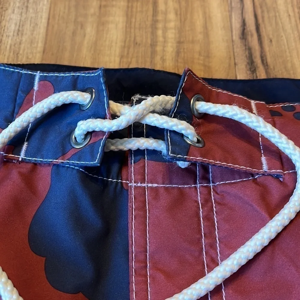 Tommy Hilfiger swim trunks, blue/red, Mens size medium